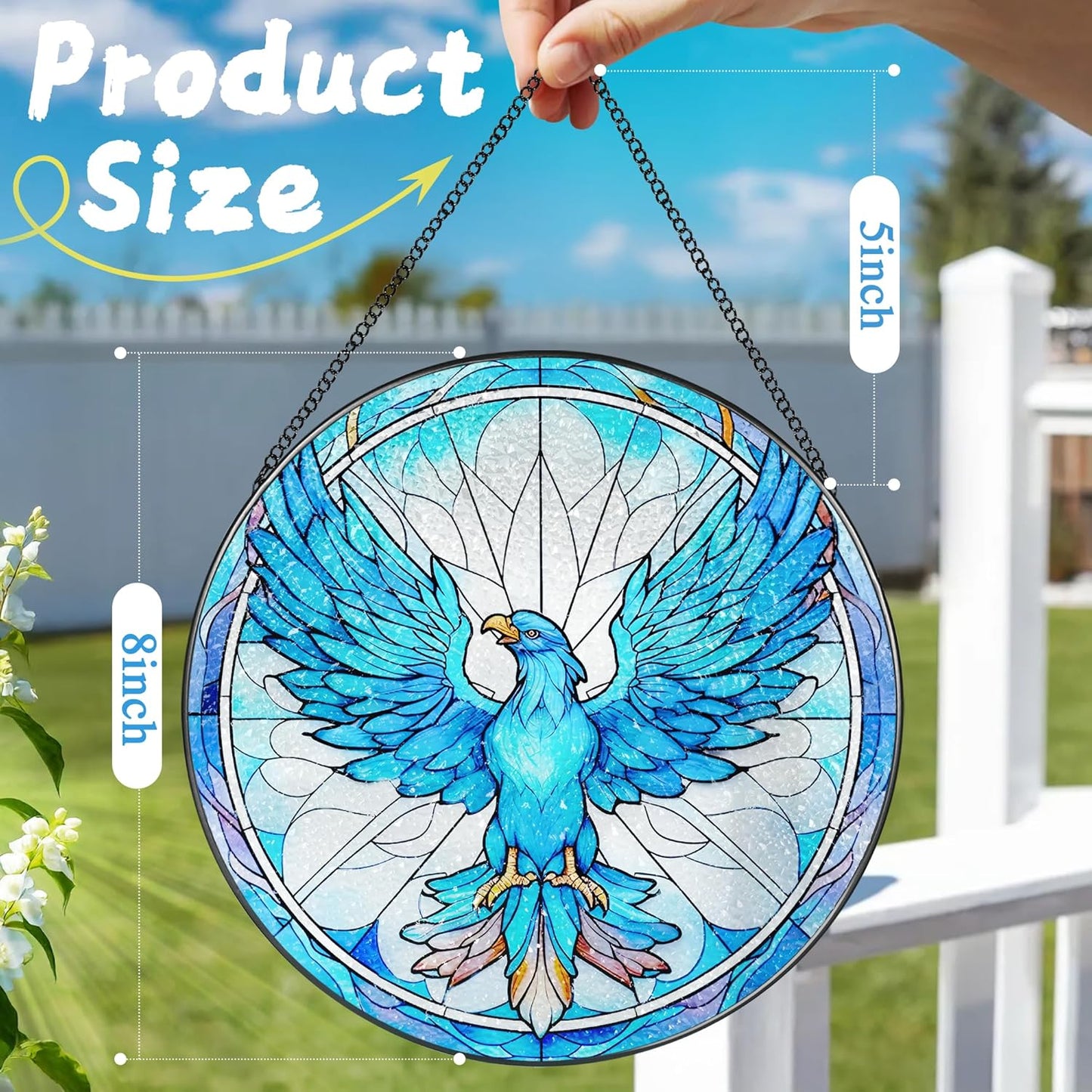 Stained Glass Window Hanging, Stained Glass Suncatcher, Phoenix Sun Catcher, Window Decor, Phoenix Gift, Gifts for Mothers Day, Christmas or Birthday Gift, Gifts for Lover Couple Colleague Friends