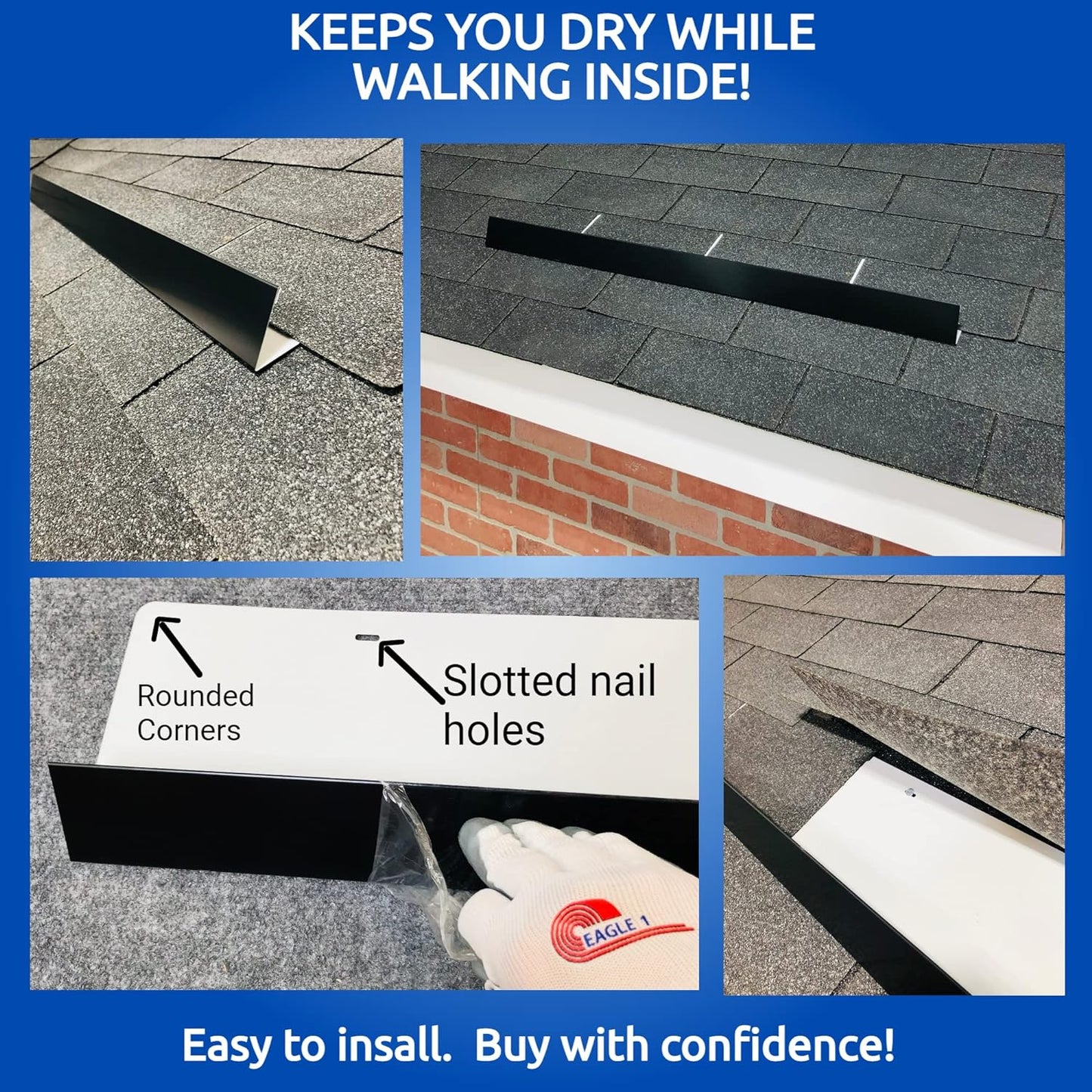 Eagle 1-26 Gauge 5 Foot Rain Diverter - Nails and Instructions Included (Mill Finish Aluminum, Copper, Galvanized, Stainless Steel & More) (2, Burgundy)