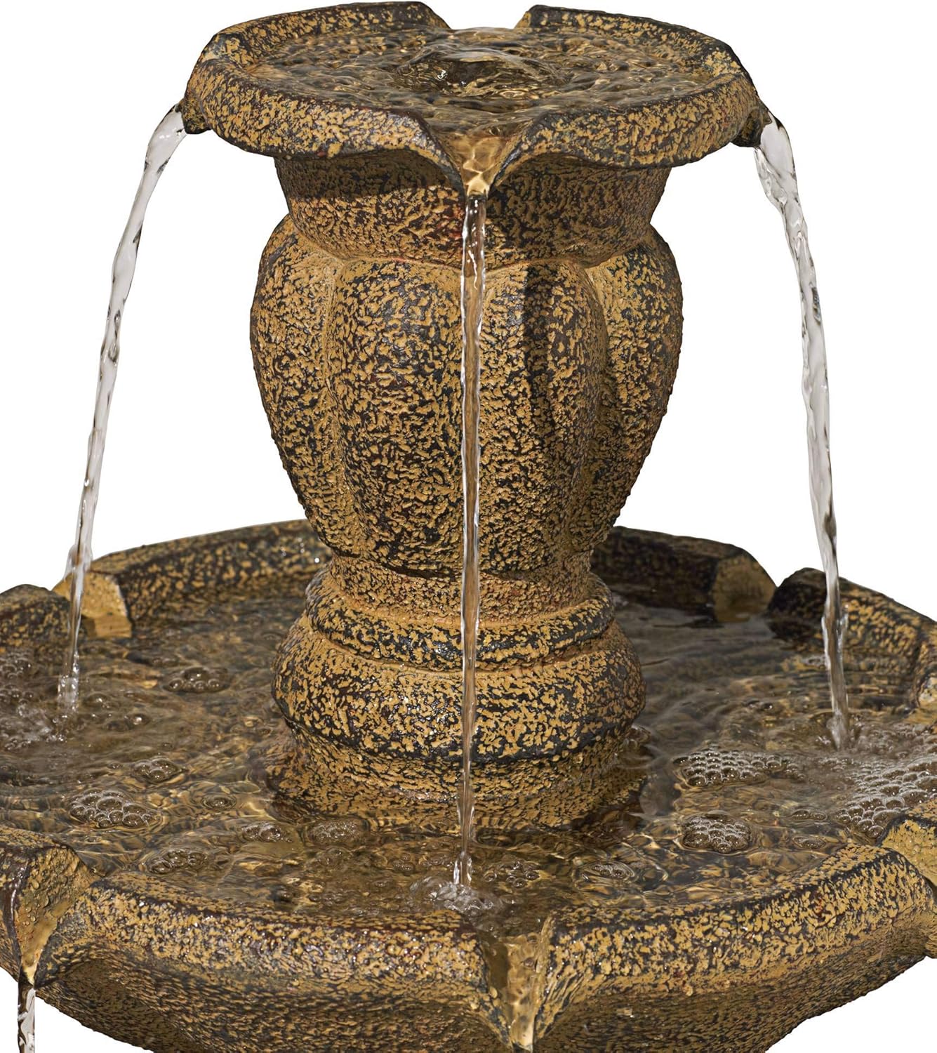 Tuscan Garden 41 1/2" High Large Traditional Italian Indoor Outdoor Decor Dark Faux Stone Floor Fountain Waterfall Tiered Standing Water Feature for Outside Patio Yard Backyard Porch - John Timberland