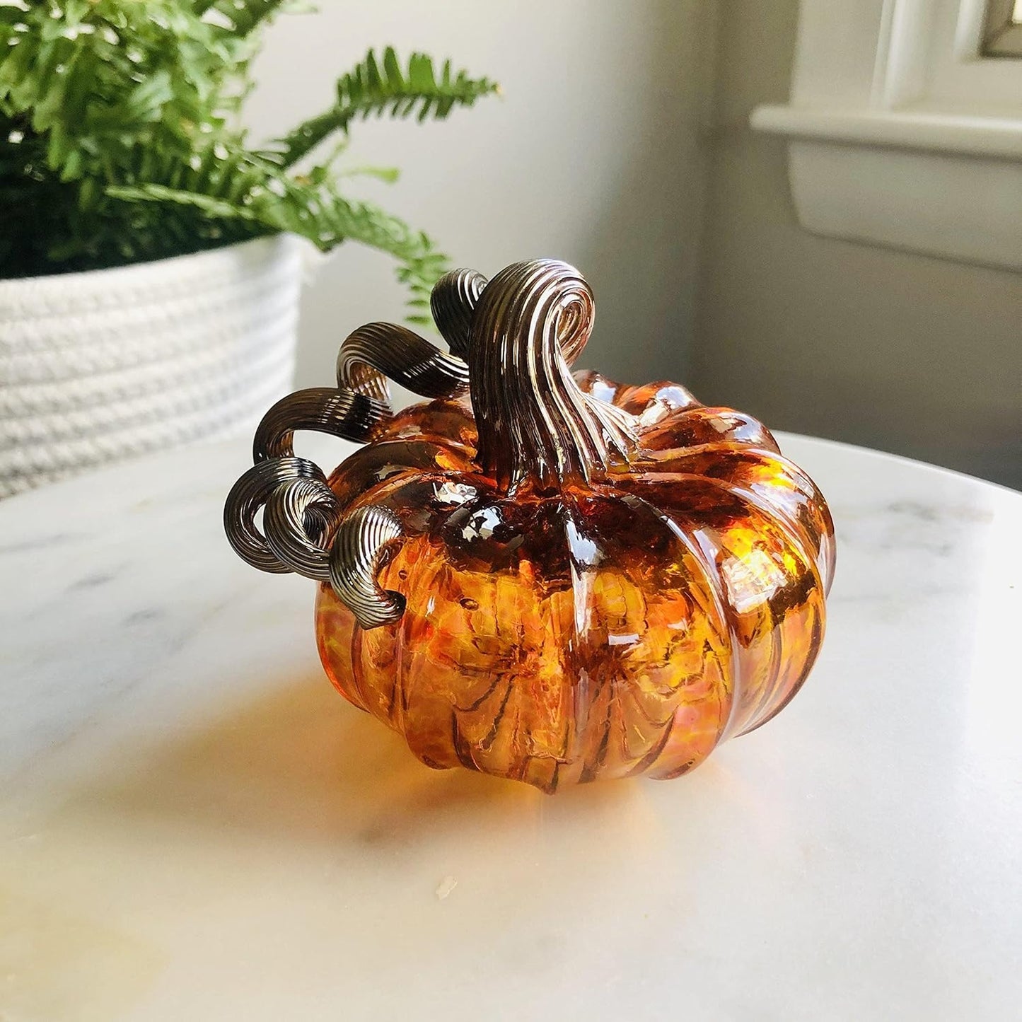 Luke Adams Glass | Handmade Glass Pumpkins | Handmade Table Top Home Decor (Squat, Harvest)