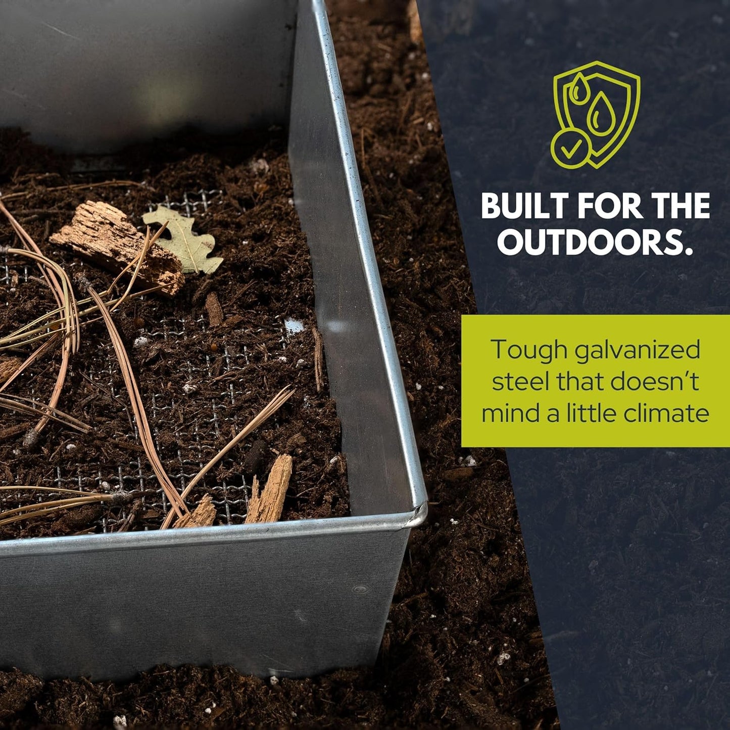 Soil Sifter, Wide Size (17.5 x 11.5 inches) with 1/4-inch Mesh, Garden Sieve for Dirt, Sand, Rocks, and Compost