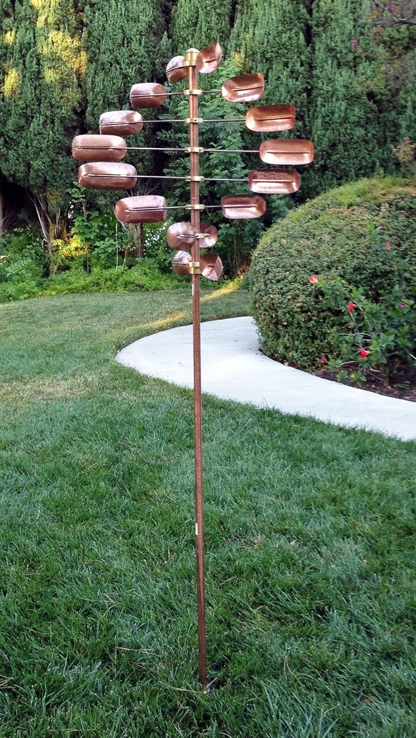 Stanwood Wind Sculpture Kinetic Copper Wind Spinner - Lucky 8 Twirler