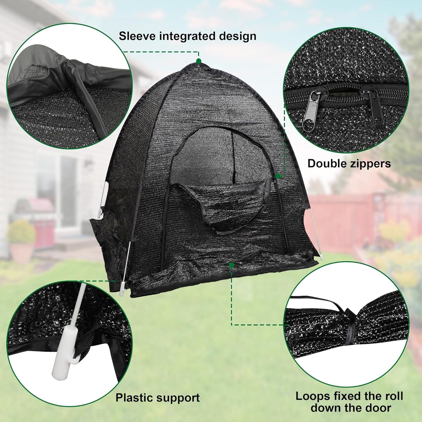 winemana 3 Pcs 70% Garden Plant Shade Tent, 33.5"x35.5"x31.5" UV Resistant Pop Up Sun Shade Netting, Protective Plants Cover for Outdoor Vegetable Fruit, Easy Setup Net to Keep Animals & Insects Out