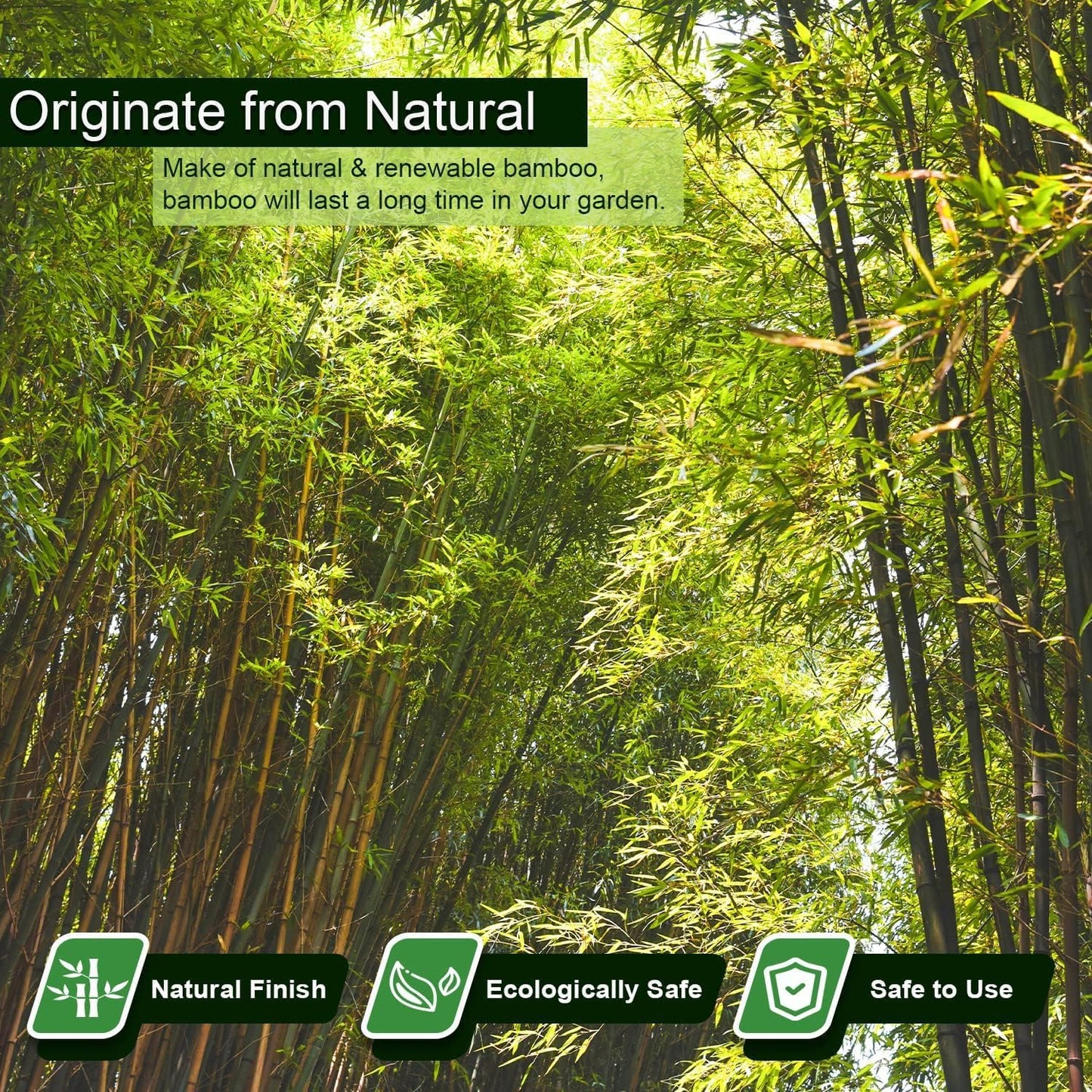 25pcs 7/20" D Thicker Heavy Duty Bamboo Stakes, 3FT Plant Stakes, Natural Garden Stakes for Tomato, Bean, Flowers,Trees Potted and Climbing Plant Support