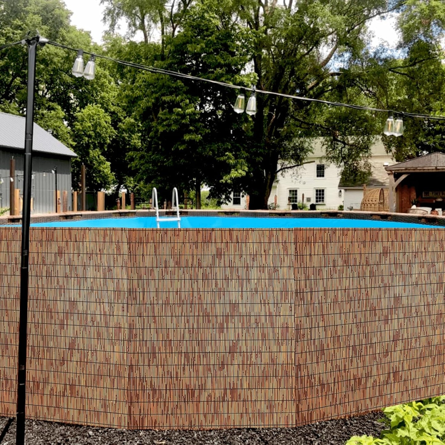 Bamboo Reed Fencing, Light Russet Decorative Bamboo Privacy Fence 5ft High, Reed Curtains for Patio Garden Balcony Outdoor Privacy Screen, 5 x 16 FT (2 Pcs)