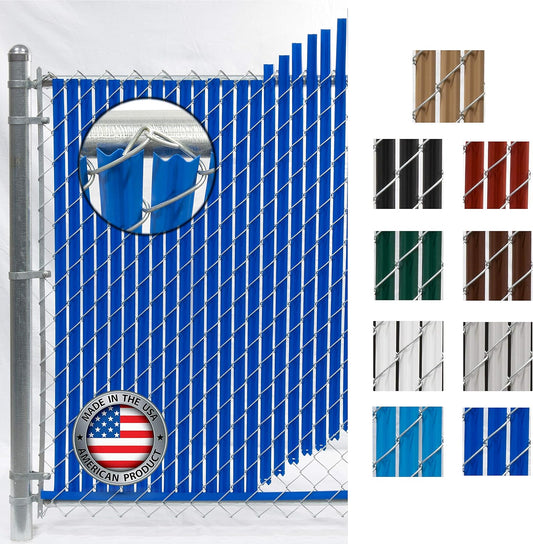 Wave Slat (9 Colors) Single Wall Bottom Locking Privacy Slat for 4', 5', 6', 7' and 8' Chain Link Fence (4 ft, Royal Blue)