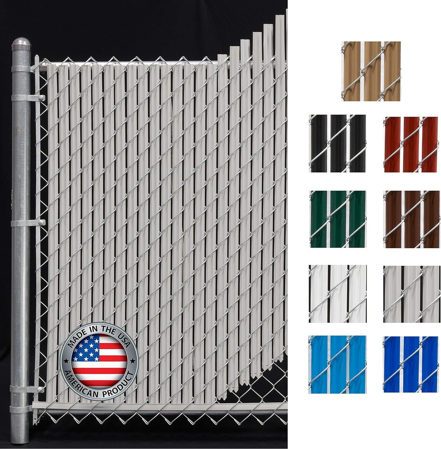 Wave Slat (9 Colors) Single Wall Bottom Locking Privacy Slat for 4', 5', 6', 7' and 8' Chain Link Fence (4 ft, Gray)