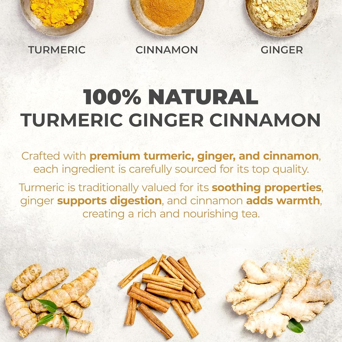 LeafLea 160 Ginger Turmeric Tea Bags, 100% Natural & Pure Herbal Tea Blend of Turmeric Ginger Tea with Cinnamon, Turmeric Tea Supports Digestion & Immunity, Caffeine-Free, No Sugar, Non-GMO