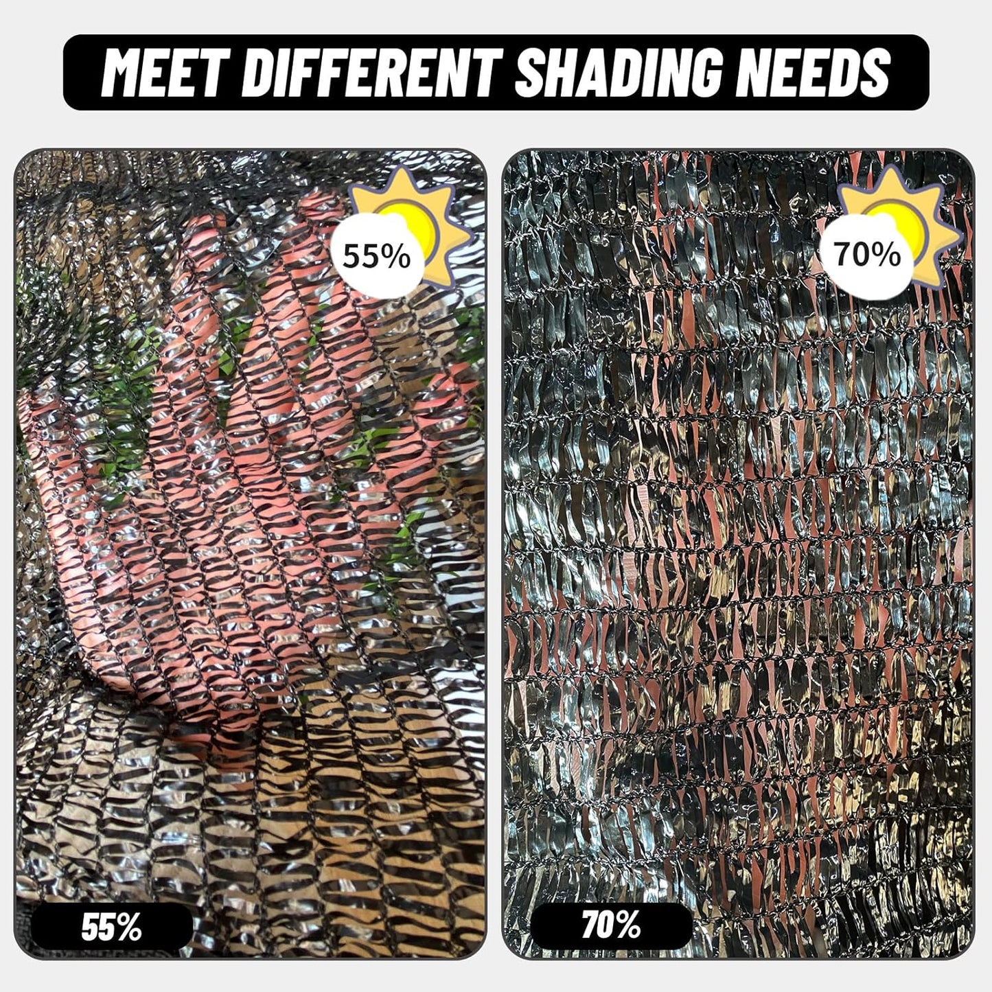 Cool Area 70% Sun Shade Cloth Mesh Tarp with Grommets for Plant Cover 6x12ft Patio Canopy Garden Pergola Greenhouse Car Barn Kennel Black