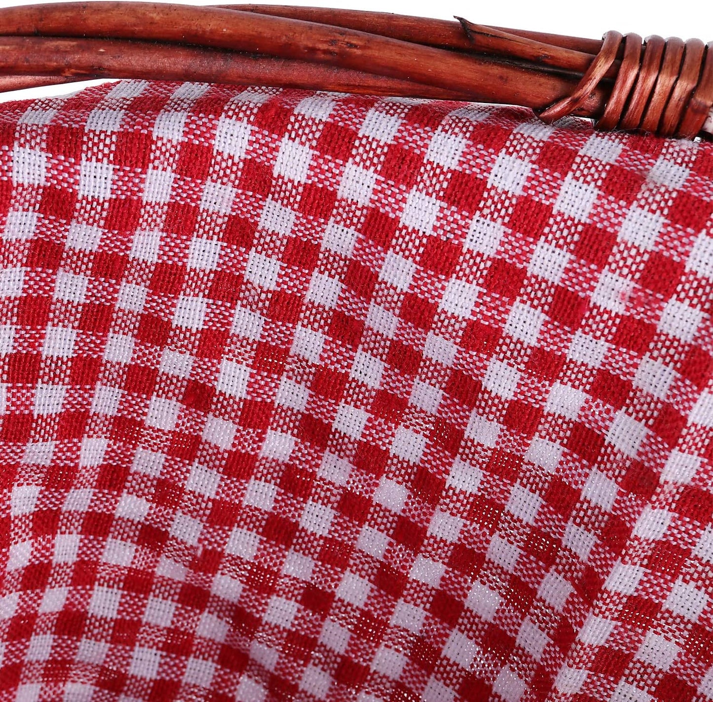 KINJOEK Wicker Woven Basket, Multipurpose Natural Willow Basket with Handle Premium Linen Cotton Cloth Lining for Storage and Decoration