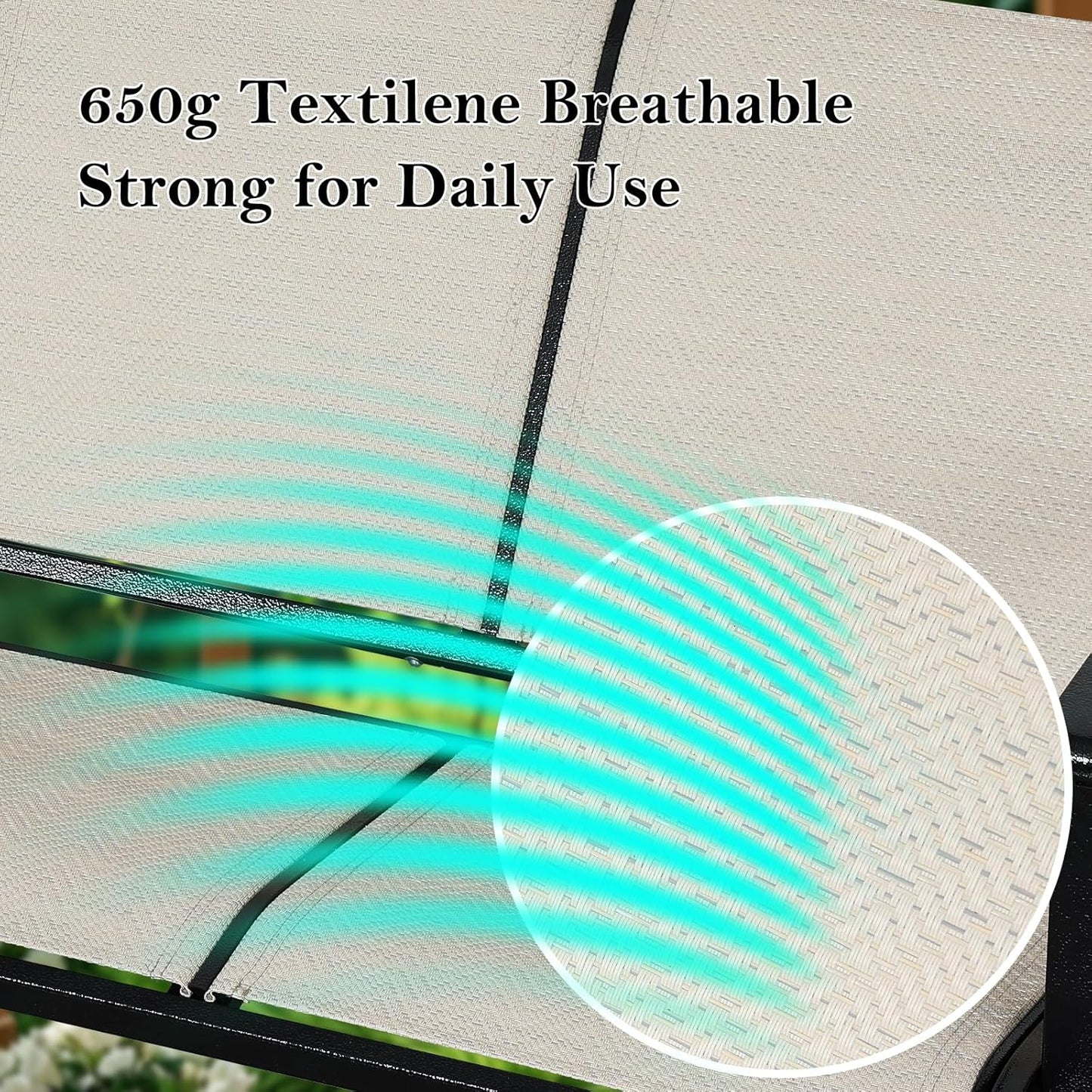 Textilene 3 Seat Hanging Swing, 5.2FT Patio Bench Swing, 660lbs Heavy Duty Outdoor Porch Swing with Hanging Chains for Courtyard, Garden, Tree, Yard