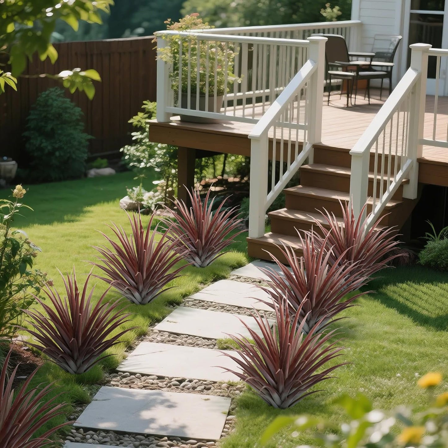 momoplant 2 Pcs Artificial Aloe Vera Plants 27 Inch Red Fake Succulents Faux Agave Plant Potted for Indoor Outdoor Home Office Decor