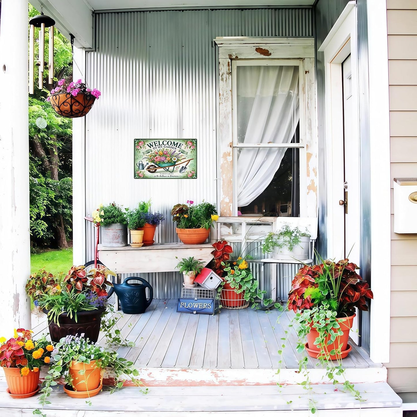 Bestylez Gardening Gifts Vintage Gardening Signs Welcome to My Garden Tin Sign for Home Garden Greenhouse Living Room Bedroom Yard Cottage Outdoor Decor 8X12 Inch (3357)