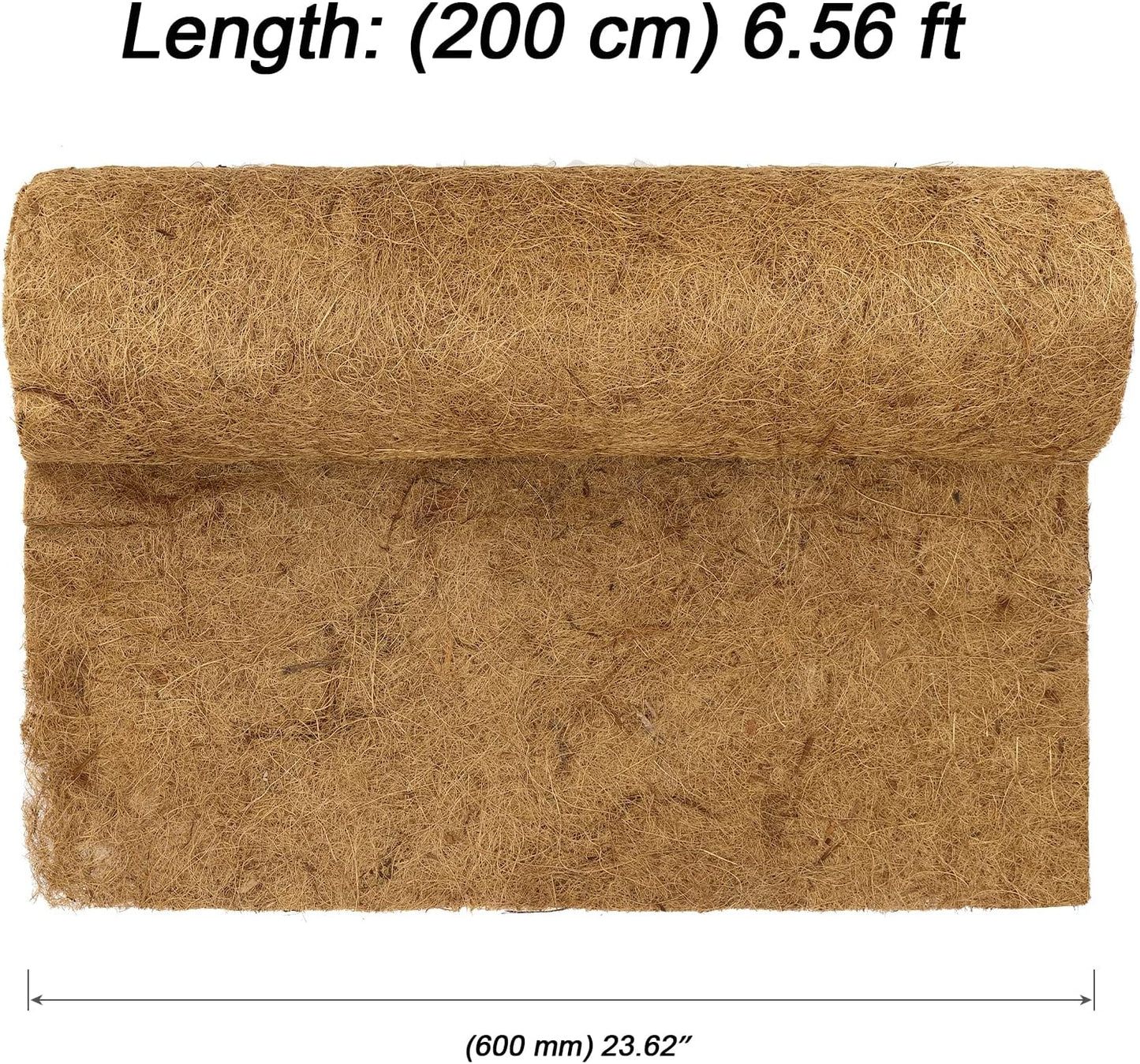 MOUYAT 24 x 79 Inch Large Coco Fiber Roll, Wall Basket Planter Liner Coconut Fiber Mat Coir Liner Sheet for Hanging Baskets, Flowerpot, Garden Decor, Brown