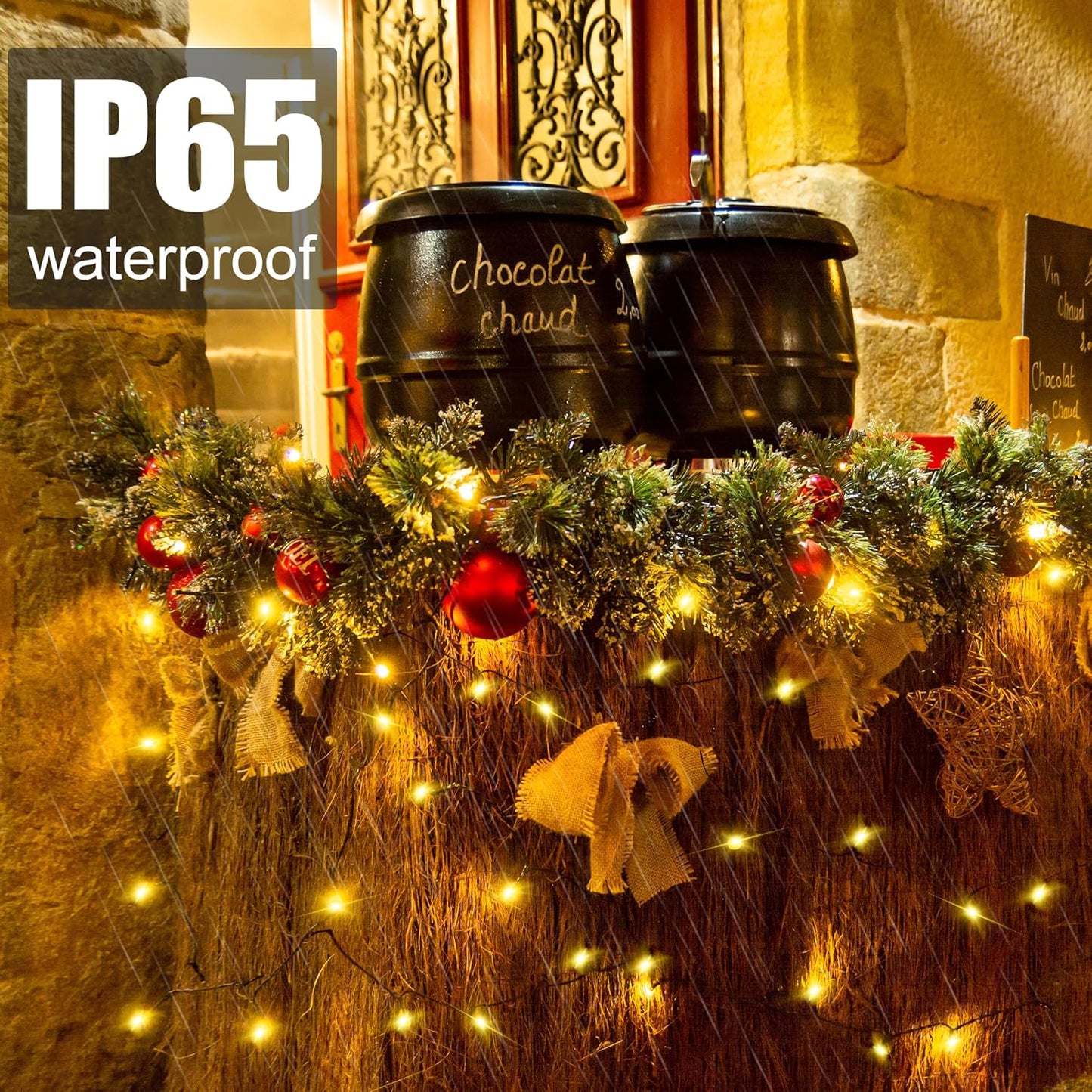 Solar String Lights for Outside, 39Ft 100 LED Solar String Lights Outdoor with 8 Modes ，Solar Christmas Lights Outdoor Waterproof for Yard, Fence,Balcony, Party,Christmas Tree Decorations (Warm White)