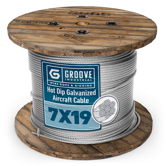 3/16’’ 7x19 Hot Dip Galvanized Aircraft Cable – Steel Wire Rope - 350 Feet