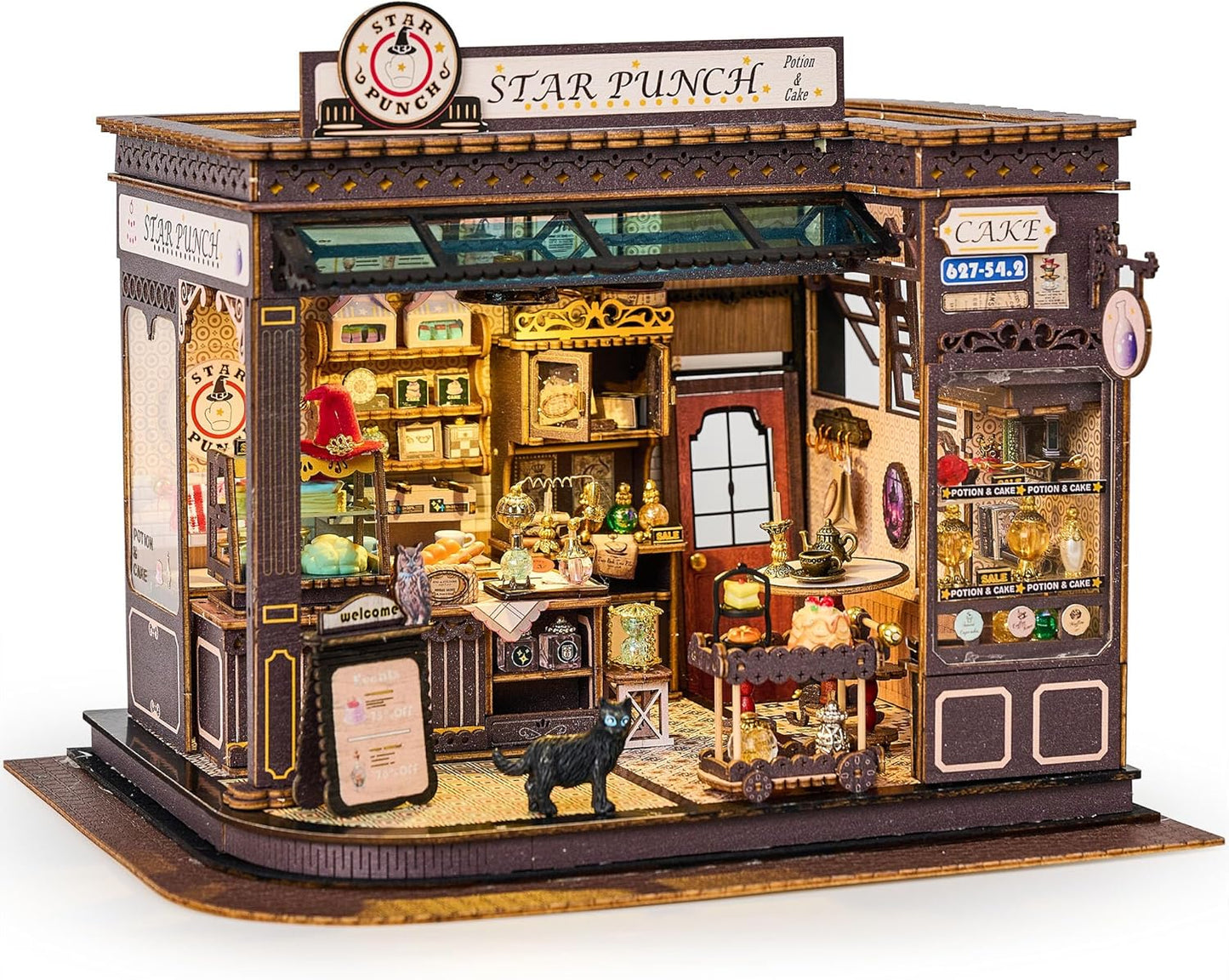 BenBen Miniature House Kit, DIY Miniature Coffee Shop, Furniture, Mini House Building Kit for Stress Relief & Home Décor, 3D Doll House Craft Projects for Adults, Teens