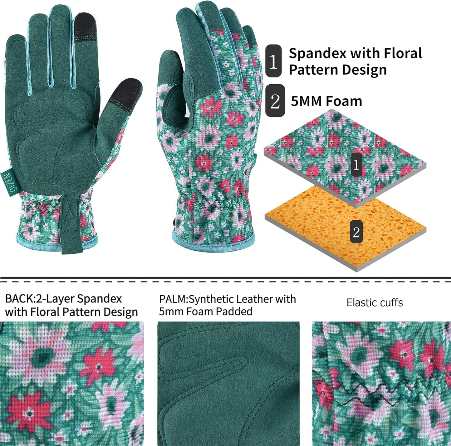 Gardening Gloves for Women and Men, Garden Gloves with Touch Screen, Thorn Proof Puncture Resistant Working Gloves, Gardening Gifts for Women, Size Large