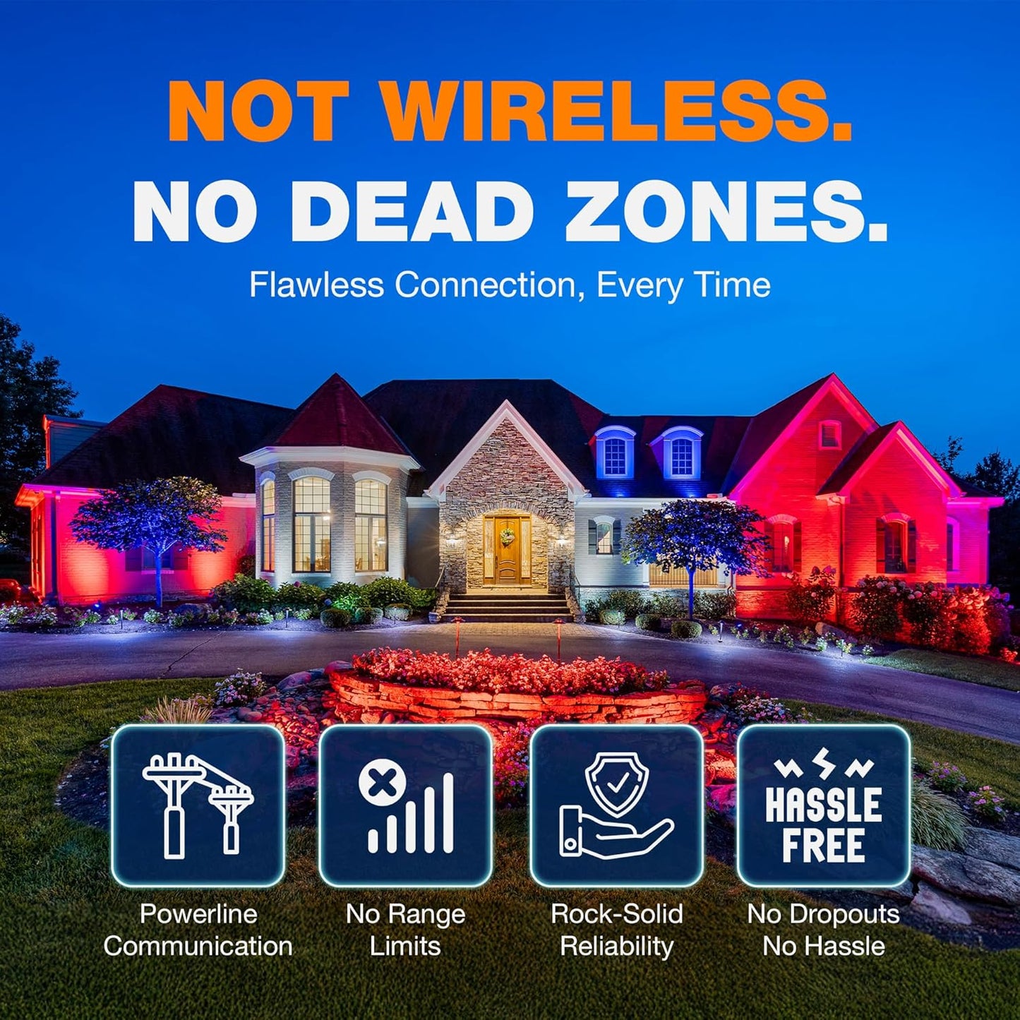 Haven Lighting 9 Series Pro Landscape Lighting Kit - Professional-Grade App Controlled Smart Lights with WiFi - Color Changing Exterior House Lighting, 6-Up/3-Path LED Lighting Kit