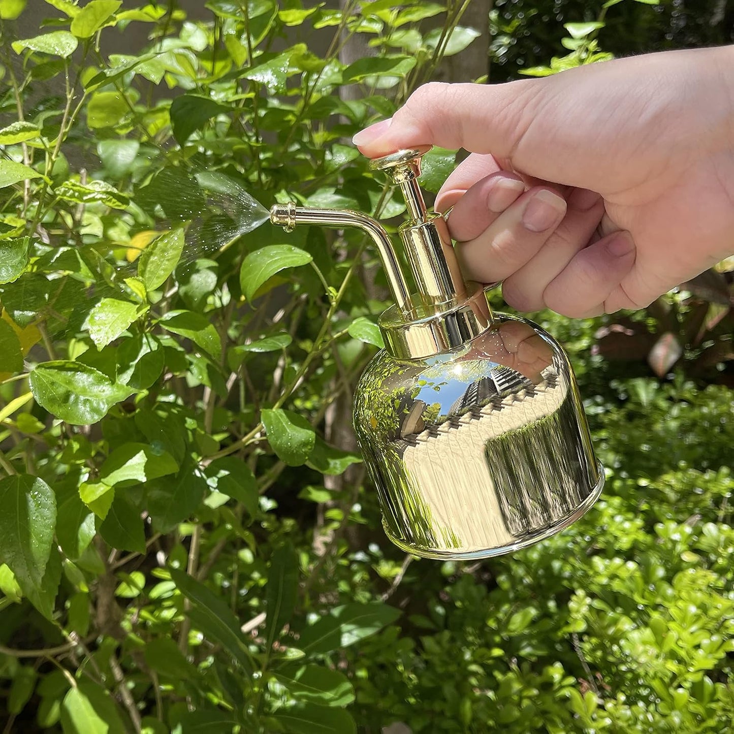 Stainless Steel Plant Mister Spray Bottle Watering Can for Indoor Plants Succulent Bonsai Garden Spray Houseplant Spritzer Modern Garden Tools 10oz/300ml (GOLD)