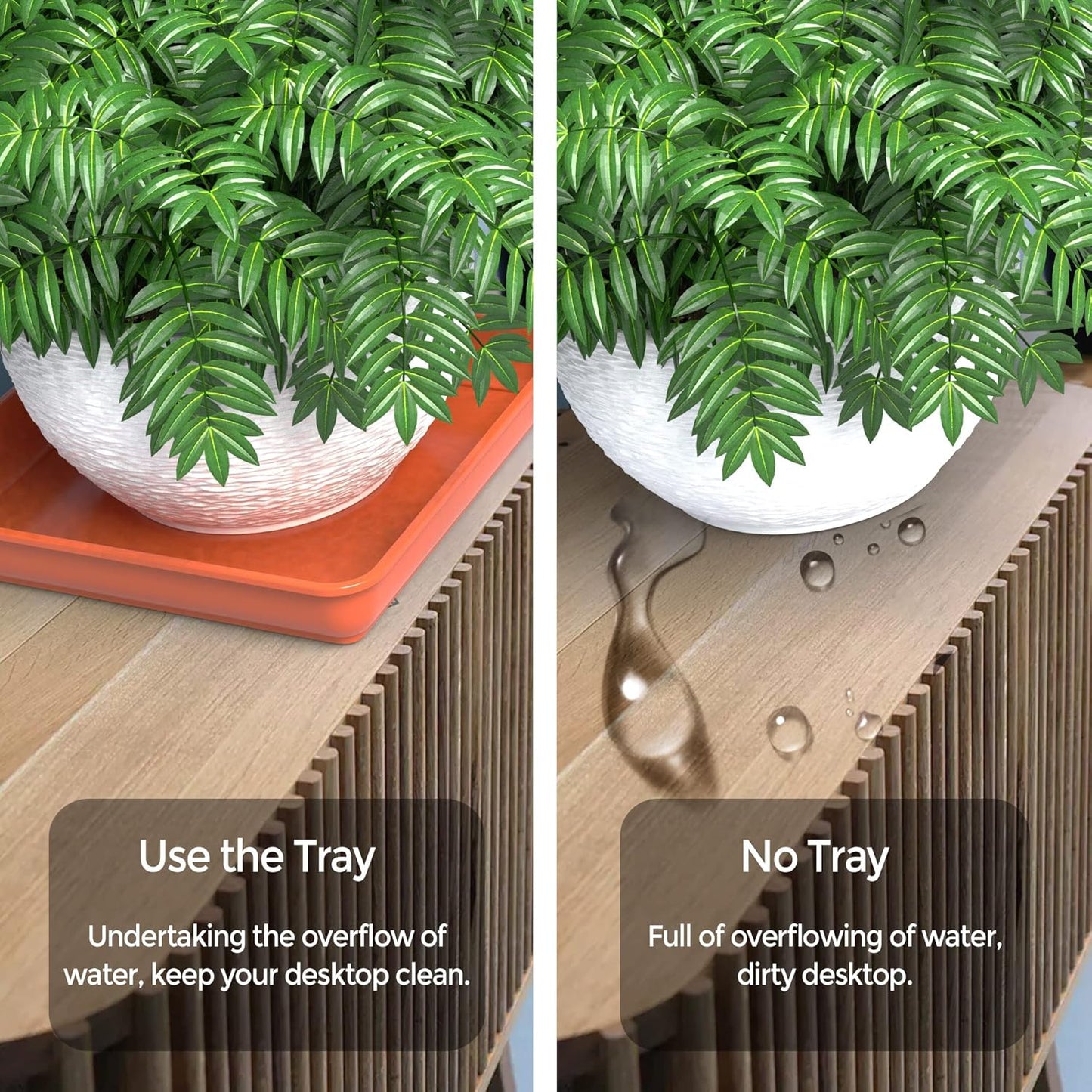 WAYNHUI Square Plant Saucer 6/8/10/12/14/16/18/20inches Square Plastic Basin Tray Large/Small Water Receiving Tray