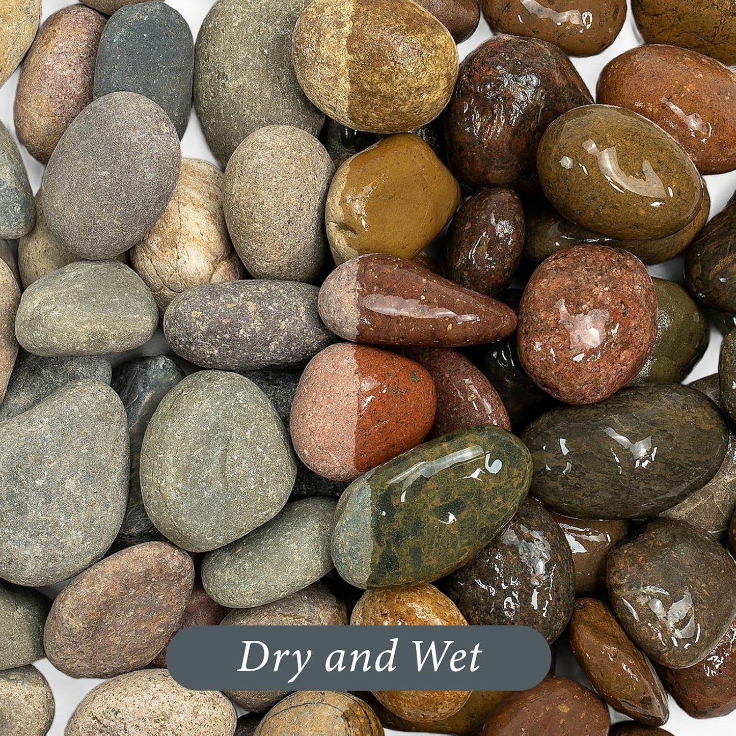 River Rocks, 5lbs Colorful Pebbles for Indoor Plants, 1-2 Inch Aquarium Rocks, Natural Stones for Landscaping Garden Paving Plant Rocks Crafting Walkways