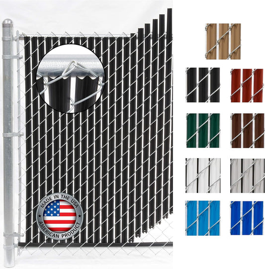 Wave Slat (9 Colors) Single Wall Bottom Locking Privacy Slat for 4', 5', 6', 7' and 8' Chain Link Fence (5 ft, Black)