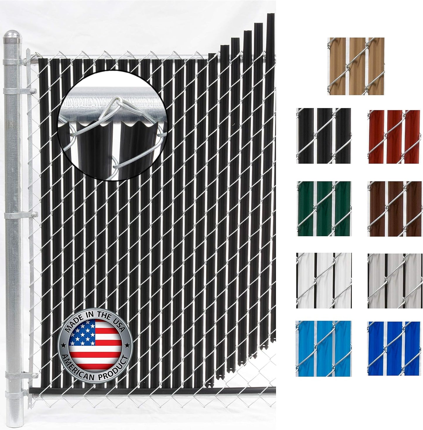 Wave Slat (9 Colors) Single Wall Bottom Locking Privacy Slat for 4', 5', 6', 7' and 8' Chain Link Fence (6 ft, Black)