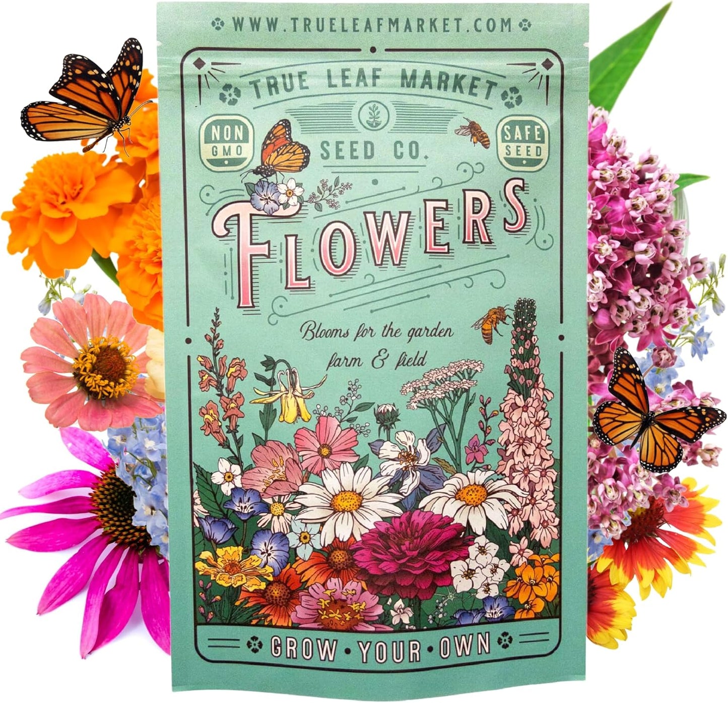 Wildflower Seeds Bulk - Meadow Wildflower Seed Mix, 5 Lbs Bulk, Annual & Perennial Wildflowers Seeds for Planting, Wild Flower & Grass Garden Mixture, Mountain Valley Seed Company