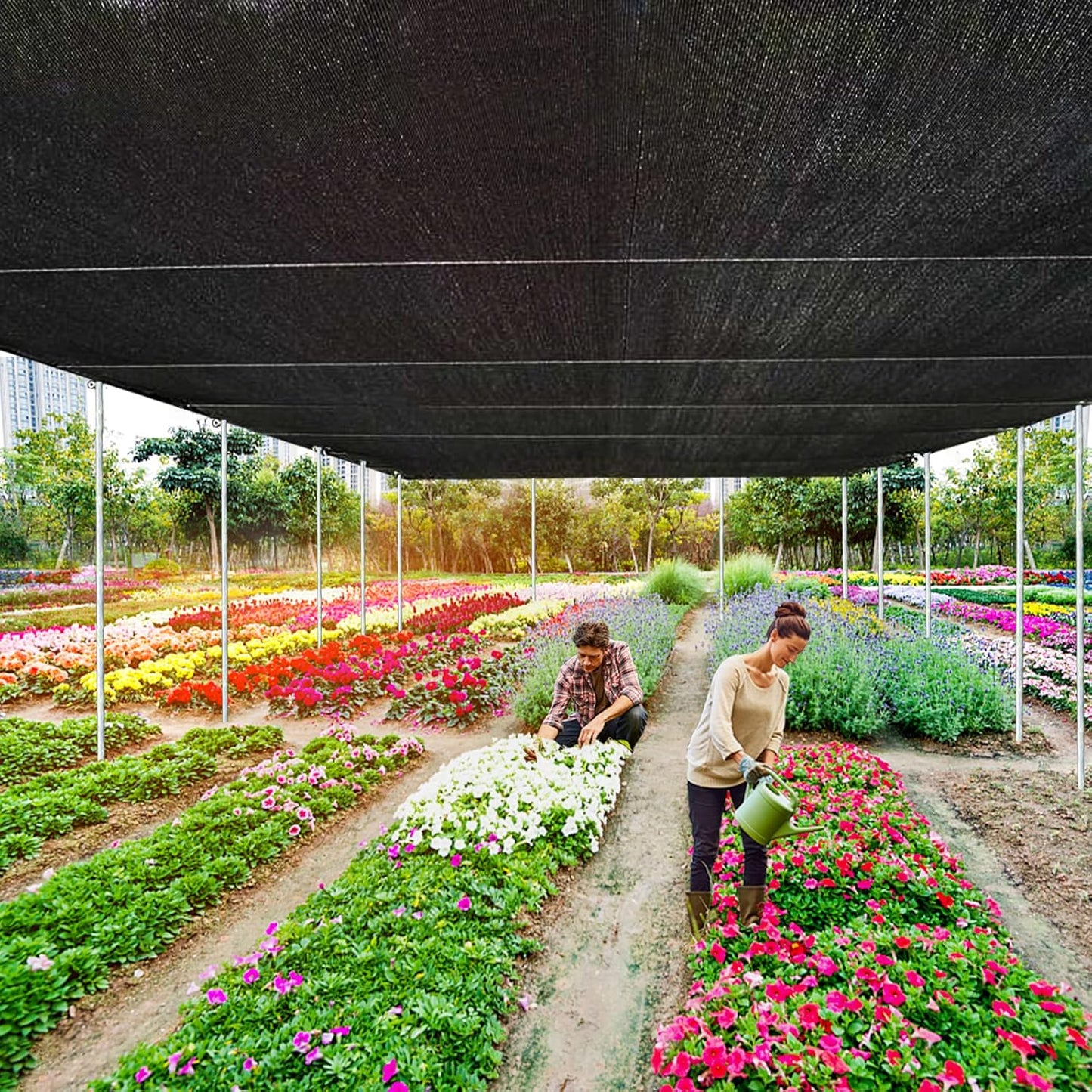 QLOFEI Shade Cloth - 70-90% Sunblock Net for Garden Patio,Shade Sails for Plants Greenhouse Outdoor Pergola Lawn Swimming Sun Shade Cloths for Kennel Chicken Coop Easier to Hang Shade Net Cover…