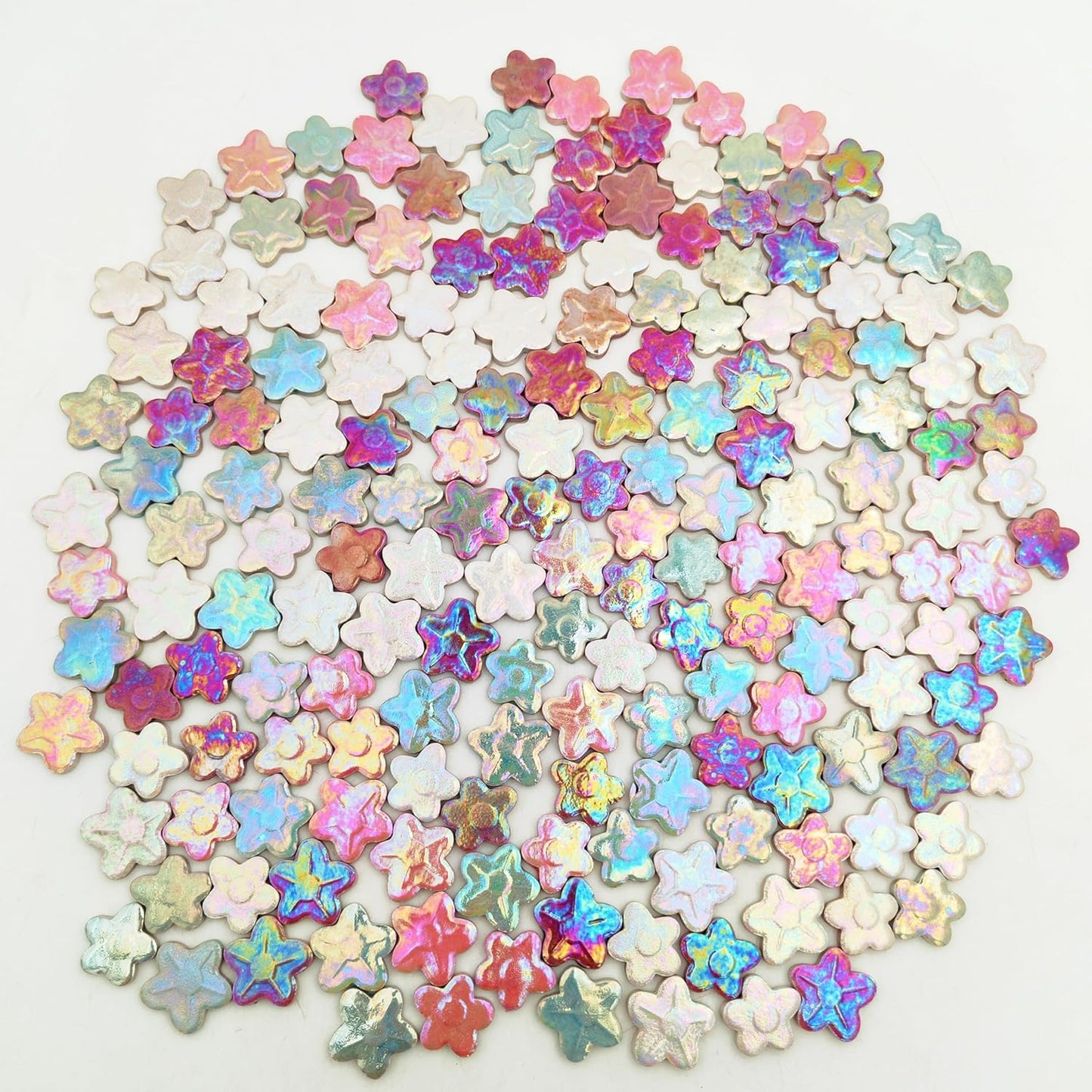 500g/1.1lb Random Color Irregular Ceramics Mosaic Tiles,DIY Making Creative Ceramic Mosaic Tiles for DIY Craft Plates Flowerpots Vases Cups Mosaic Making Supplies (Flowers 1)