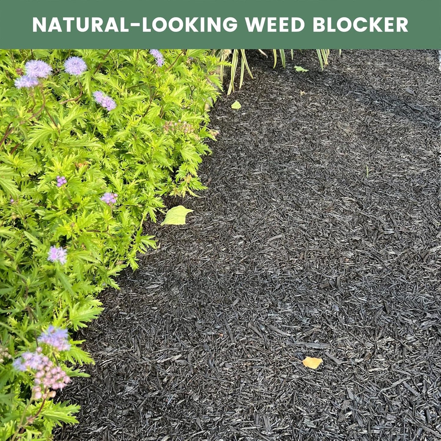 2 Pack Rubber Mulch Roll Mat for Landscaping Recycled Rubber Walkway Black Permanent Mulch Pathway Playground 8' x 2'