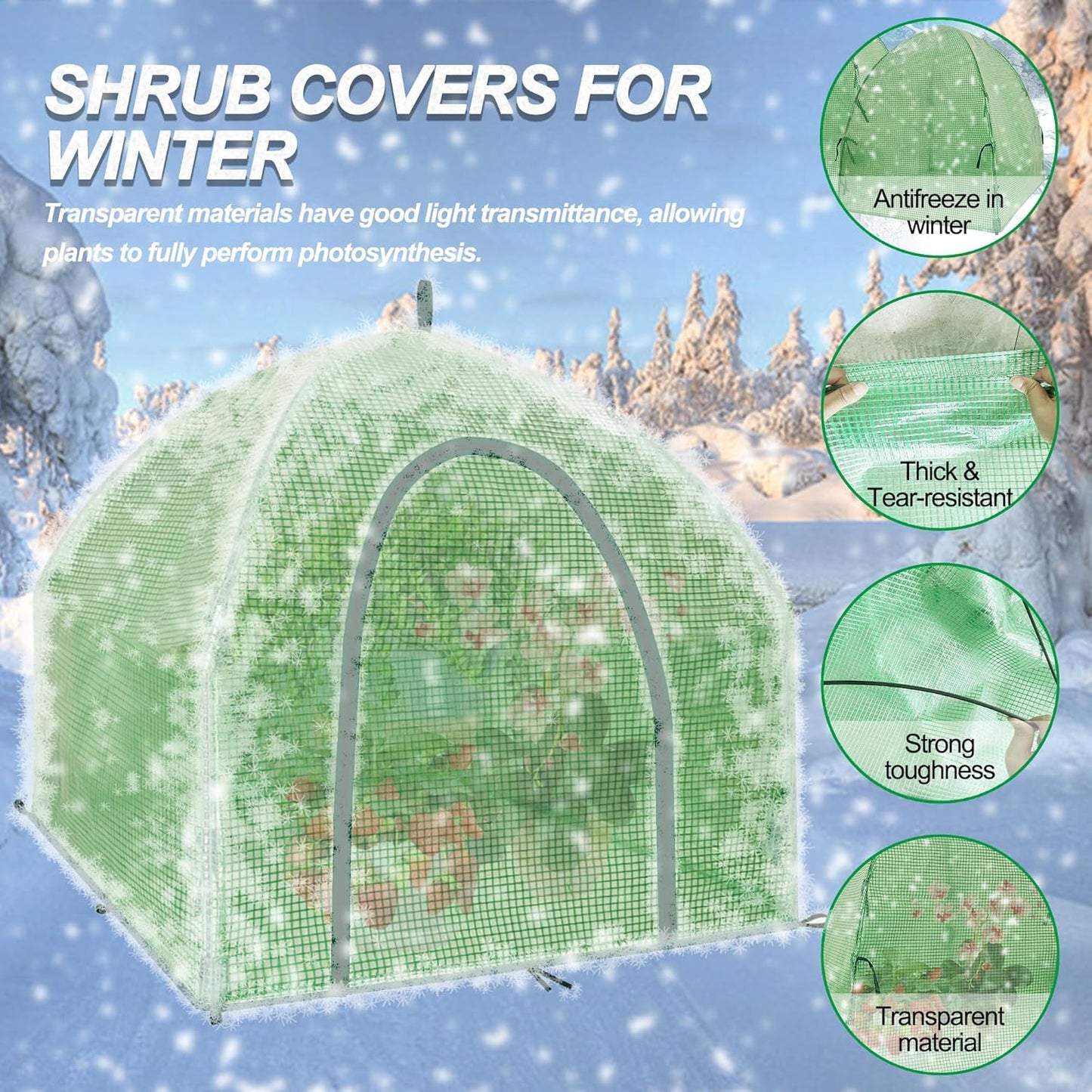 36″*36″*35.5″ Winter Plant Warm Covers - Raised Bed Cover, Garden Row Accelerator, Warm Tent Freeze Protection Humidity Domes for Germination, Seedling Propagation Protecting Plants from Animals 2 PCS