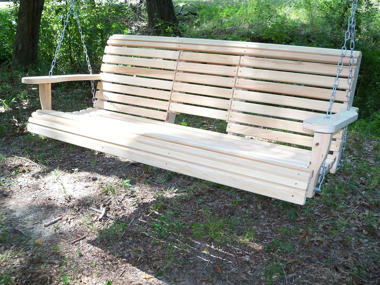 5FT Cypress Porch Swing with Flip Console Made in Louisiana USA with Hanging Hardware Included