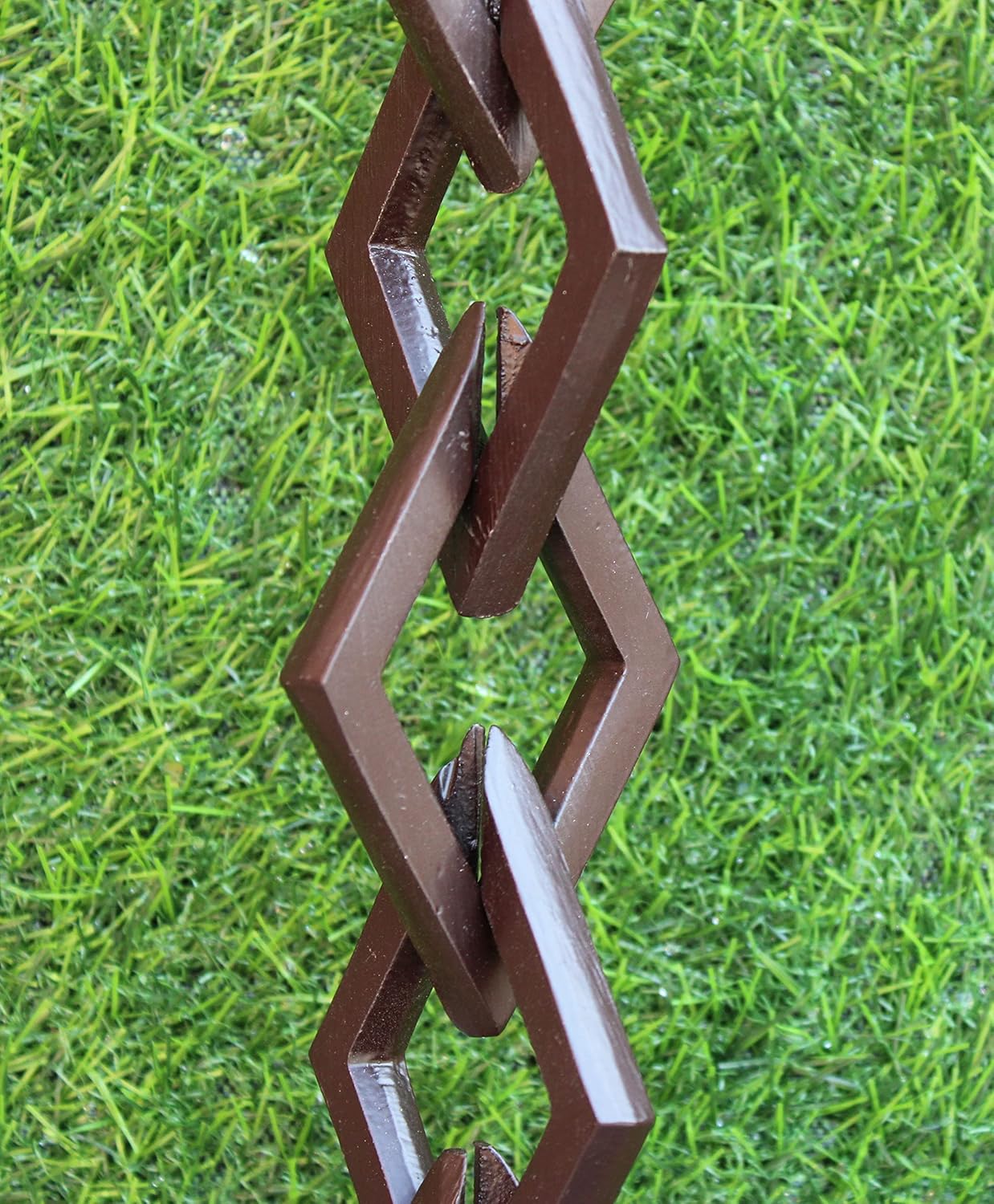 KAM Home Diamond Links Rain Chain with Installation Kit (Brown, 10)