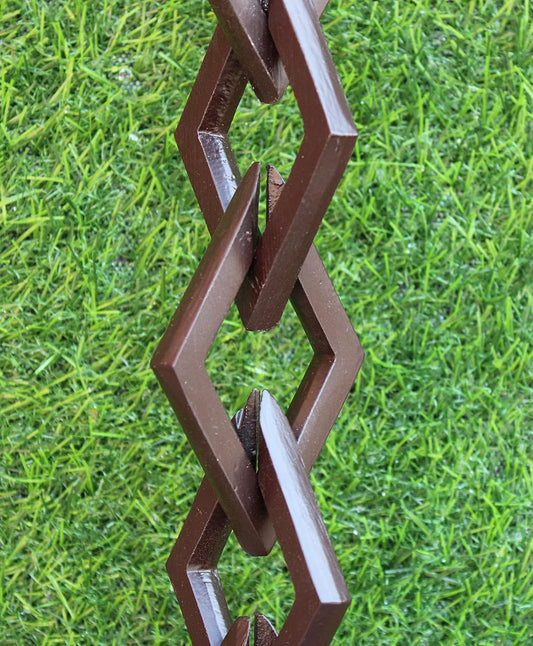 KAM Home Diamond Links Rain Chain with Installation Kit (Brown, 15)