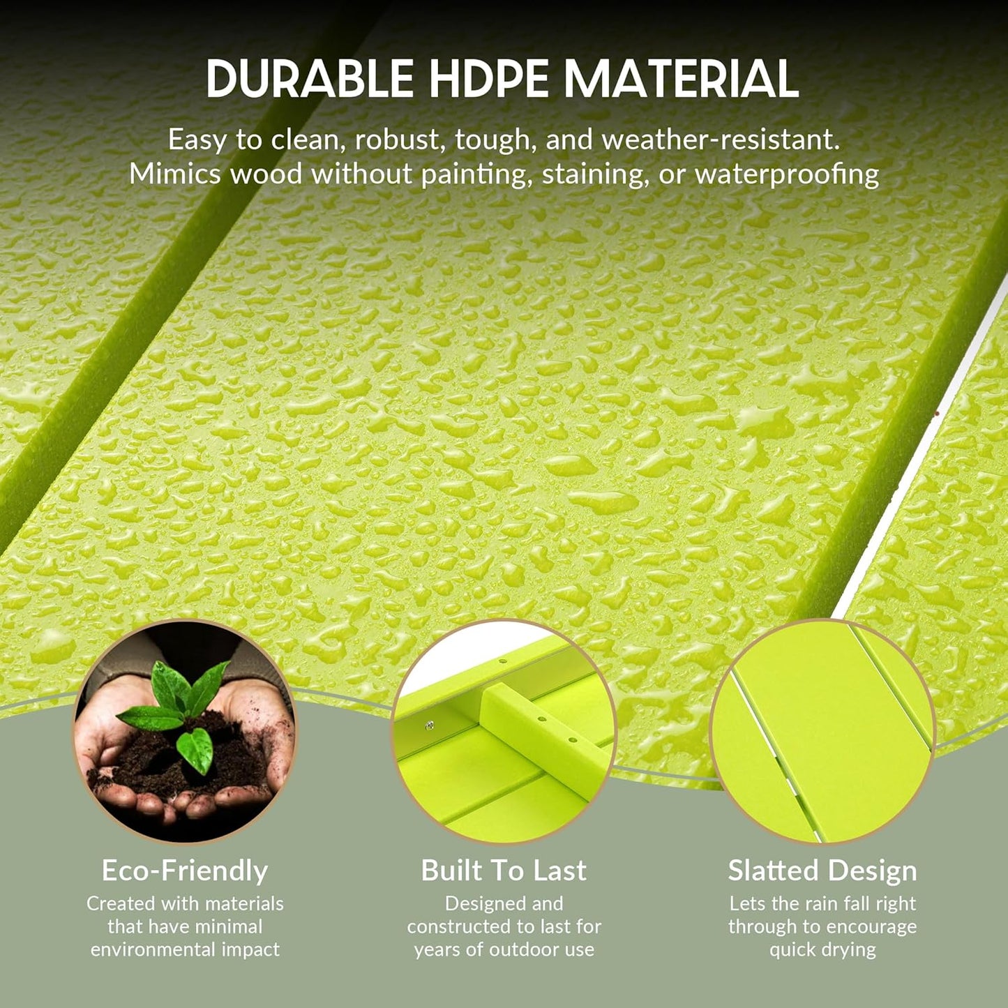 WestinTrends Malibu 55" Outdoor Patio HDPE Adirondack 2-Tier Shelf Console Table, Lime