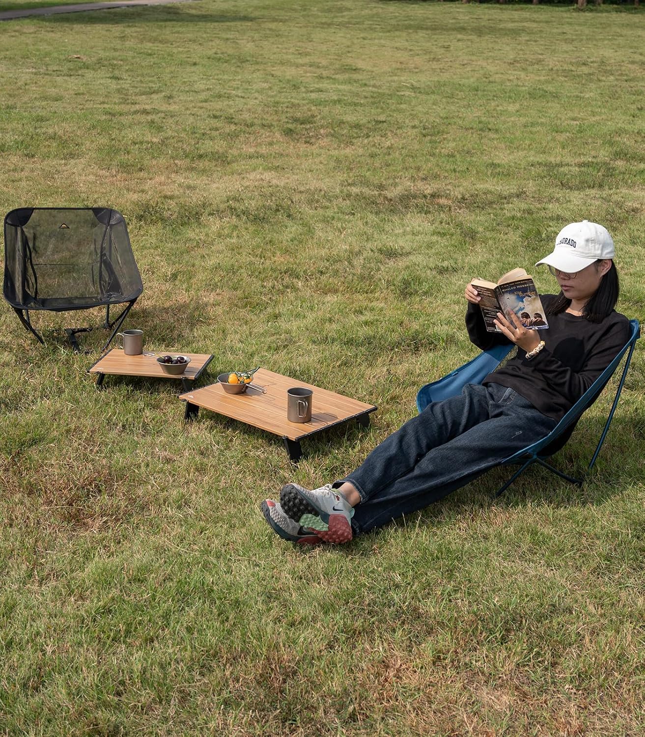 iClimb Ultralight Compact Mini Beach Picnic Folding Alu. Table with Carry Bag, Two Size (Nature - S)