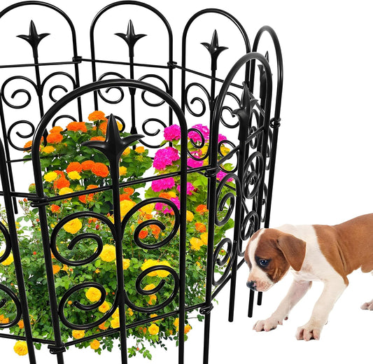 AMAGABELI GARDEN & HOME 8 Panels 32in(H)×10ft(L) Decorative Garden Fences and Borders for Dogs Pre-Linking Panels No Dig Garden Edging Border Fence for Animal Barrier Fencing for Flower Bed Yard Patio