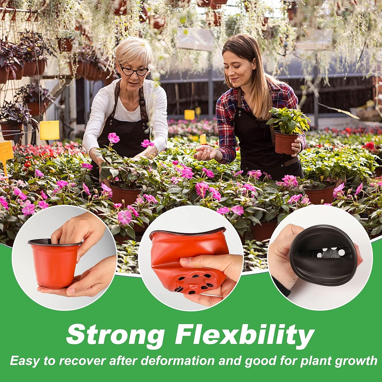 TDHDIKE Plastic Planter Nursery Pots 4" Small (50pcs) Seedlings Flower Pots Container Seed Starting Pots for Plants Come with 50pcs Labels