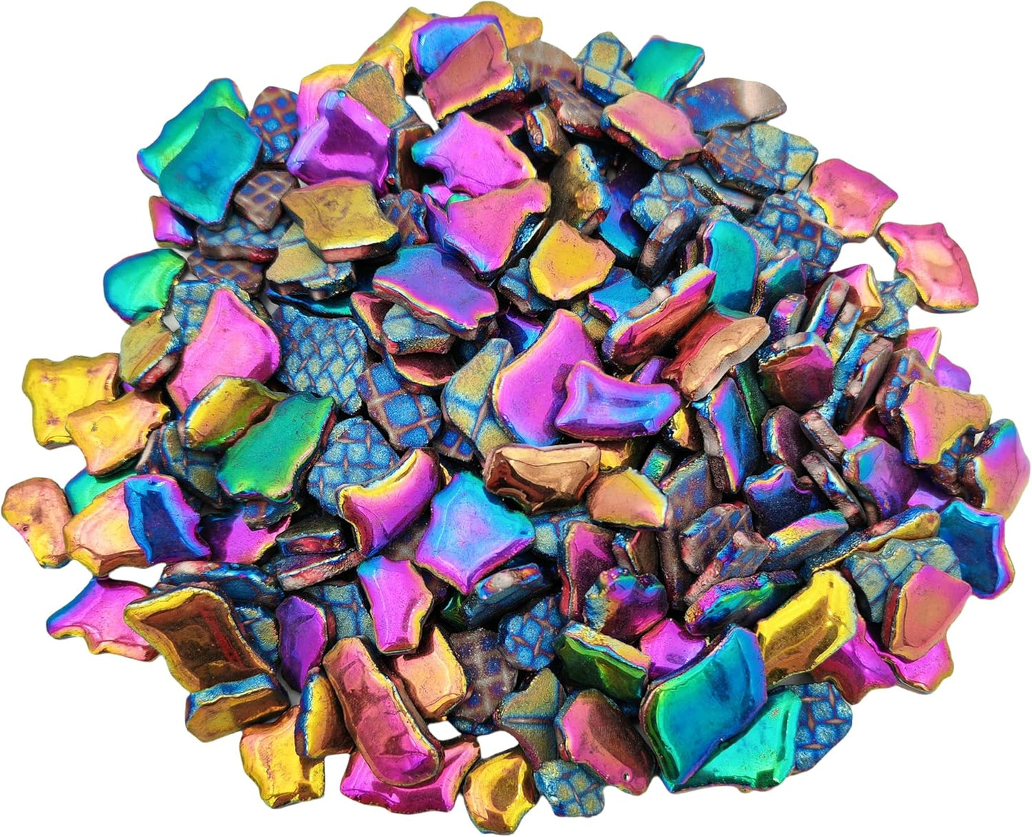 500g/1.1lb Random Color Irregular Ceramics Mosaic Tiles,DIY Making Creative Ceramic Mosaic Tiles for DIY Craft Plates Flowerpots Vases Cups Mosaic Making Supplies (Irregular Rainbow)