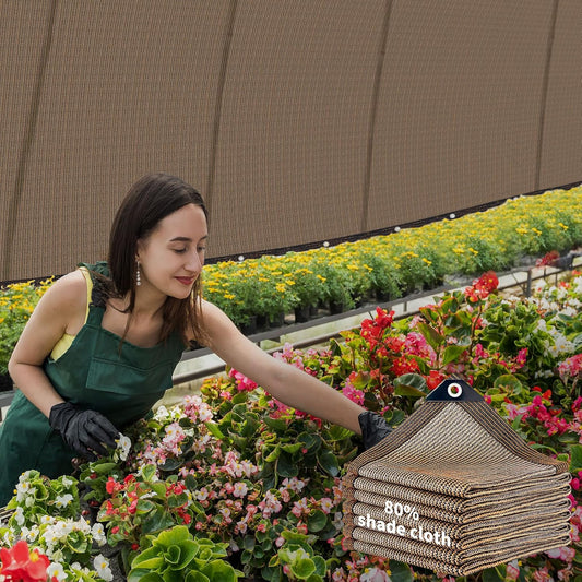 80% Sunblock Shade Cloth Net Resistant - 20x20Ft Garden Shade Mesh for Plant Cover, Greenhouse, Chicken Coop, Kennels, Tomatoes Plants