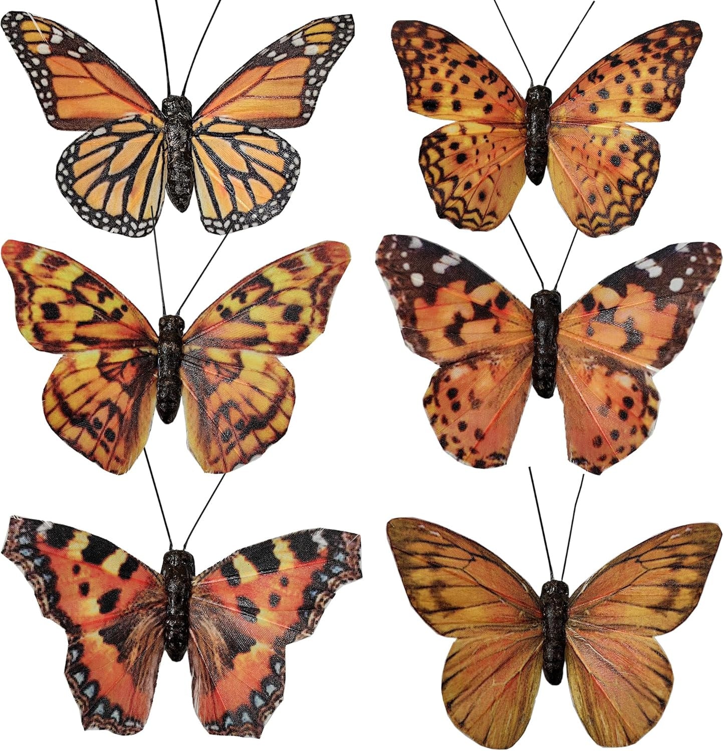 Berfutall-Artificial Feather 3D Butterfly Party Decorations Set of 12 with Clip 6 Color Ornaments for Christmas Tree (YM824)…