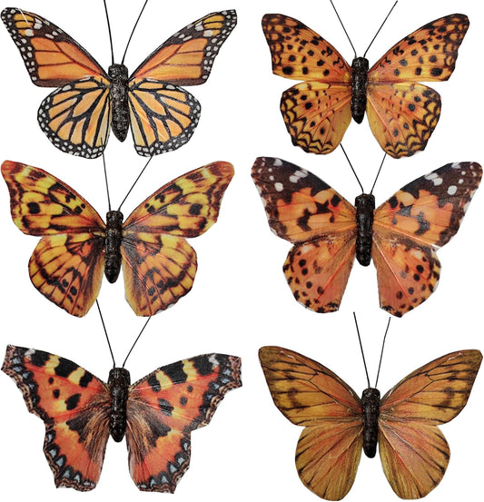 Berfutall-Artificial Feather 3D Butterfly Party Decorations Set of 12 with Clip 6 Color Ornaments for Christmas Tree (YM824)…