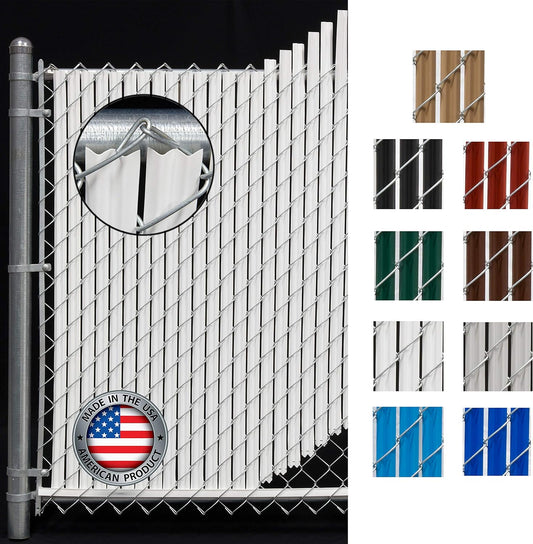 White Wave Slat (9 Colors Available) Single Wall Bottom Locking Privacy Slat for a 4 ft high Chain Link Fence (Slat Length 44.5", White)