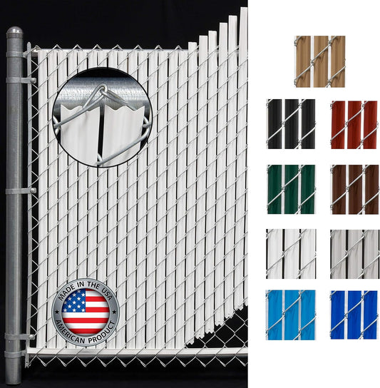 Wave Slat (9 Colors) Single Wall Bottom Locking Privacy Slat for 4', 5', 6', 7' and 8' Chain Link Fence (8 ft, White)