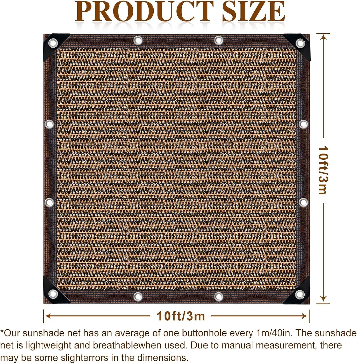 Shade Cloth for Garden,80% Mesh Tarp with Grommets Shade Cloth for Greenhouse,Patio,Vegetables,Plants Cover and Chicken Coops,Coffee Shade Net for Outdoor Garden10x10FT