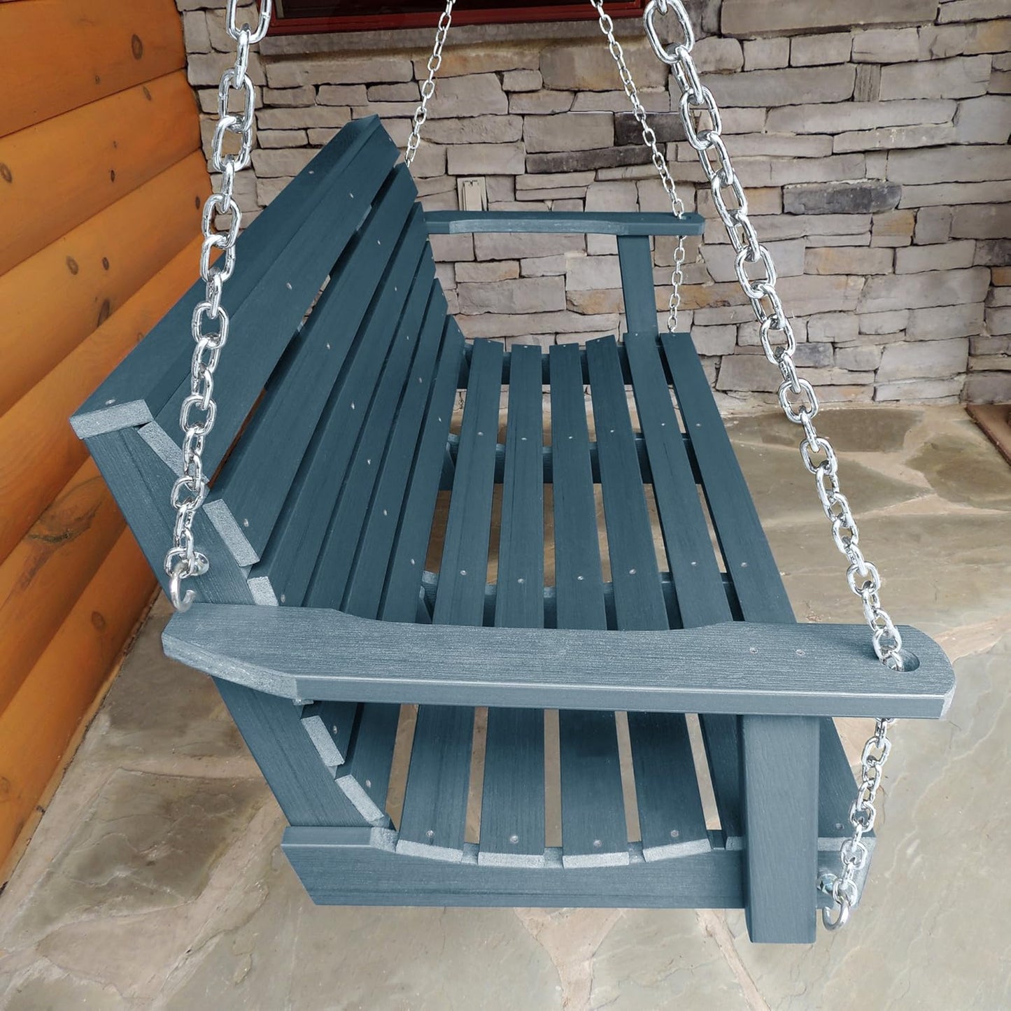 highwood Weatherly Porch Swing, 4 Feet, Nantucket Blue