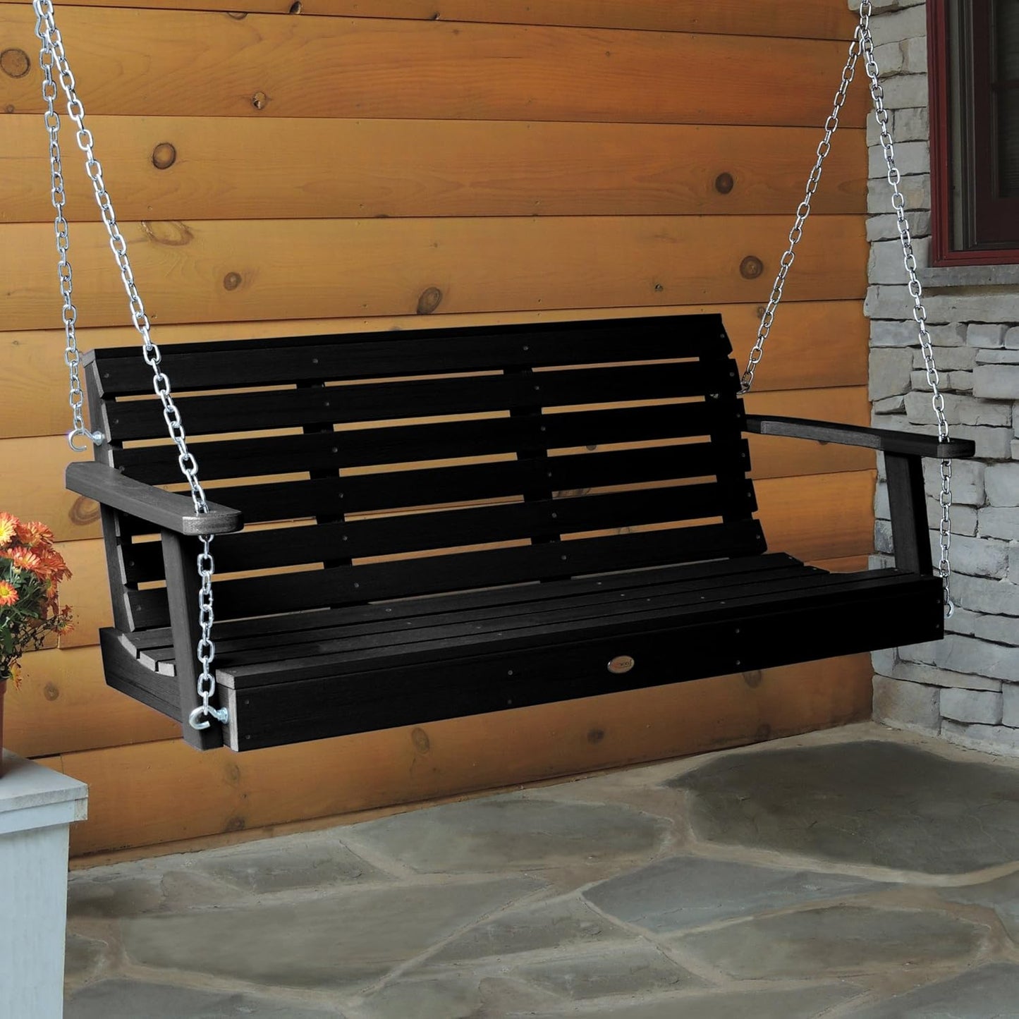 highwood Weatherly Porch Swing 5 Feet, Black