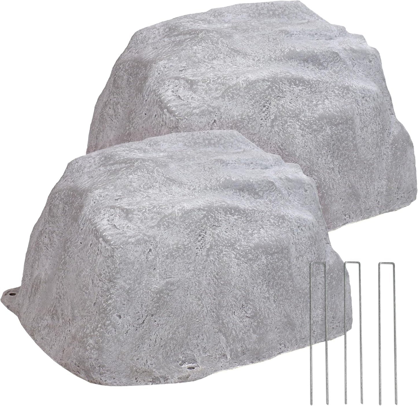 Sunnydaze 14” H Polyresin Faux Landscape Rock Cover - Lightweight Fake Rock Well Pump Cover for Outside - Gray - 2-Pack